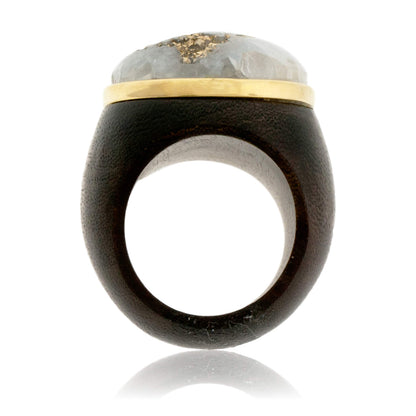 Druzy & Cabreuva Wood Ring - Park City Jewelers