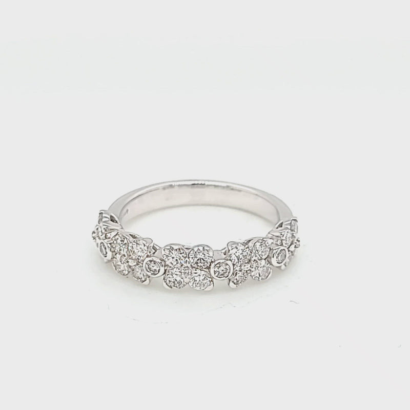 Five Cluster White Gold Diamond Ring
