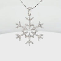Pave Diamond Snowflake Pendant / Necklace Video