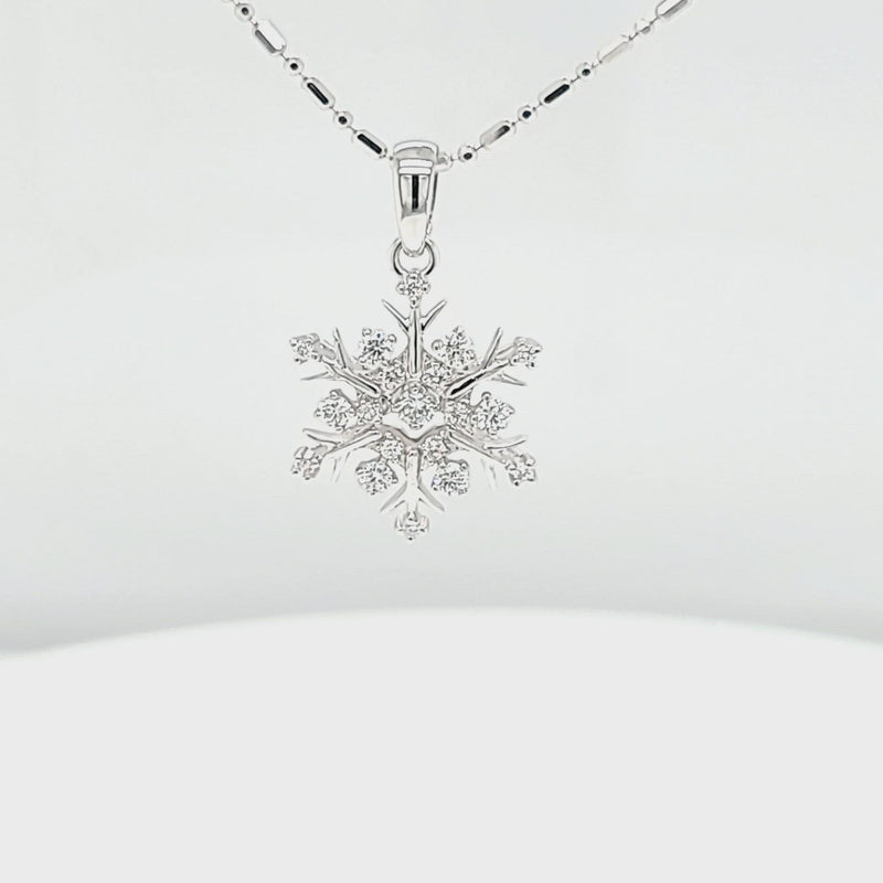 Smaller Gold Dancing Diamond Snowflake Necklace