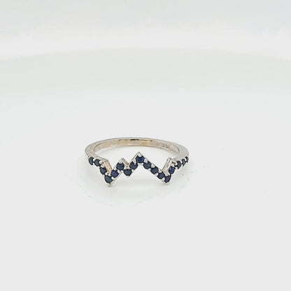 Mountain Silhouette Colored Stone Ring