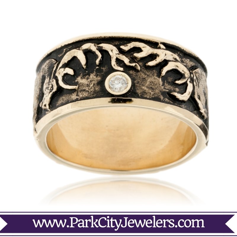 Elk and Tree Mountain Ring - Park City Jewelers