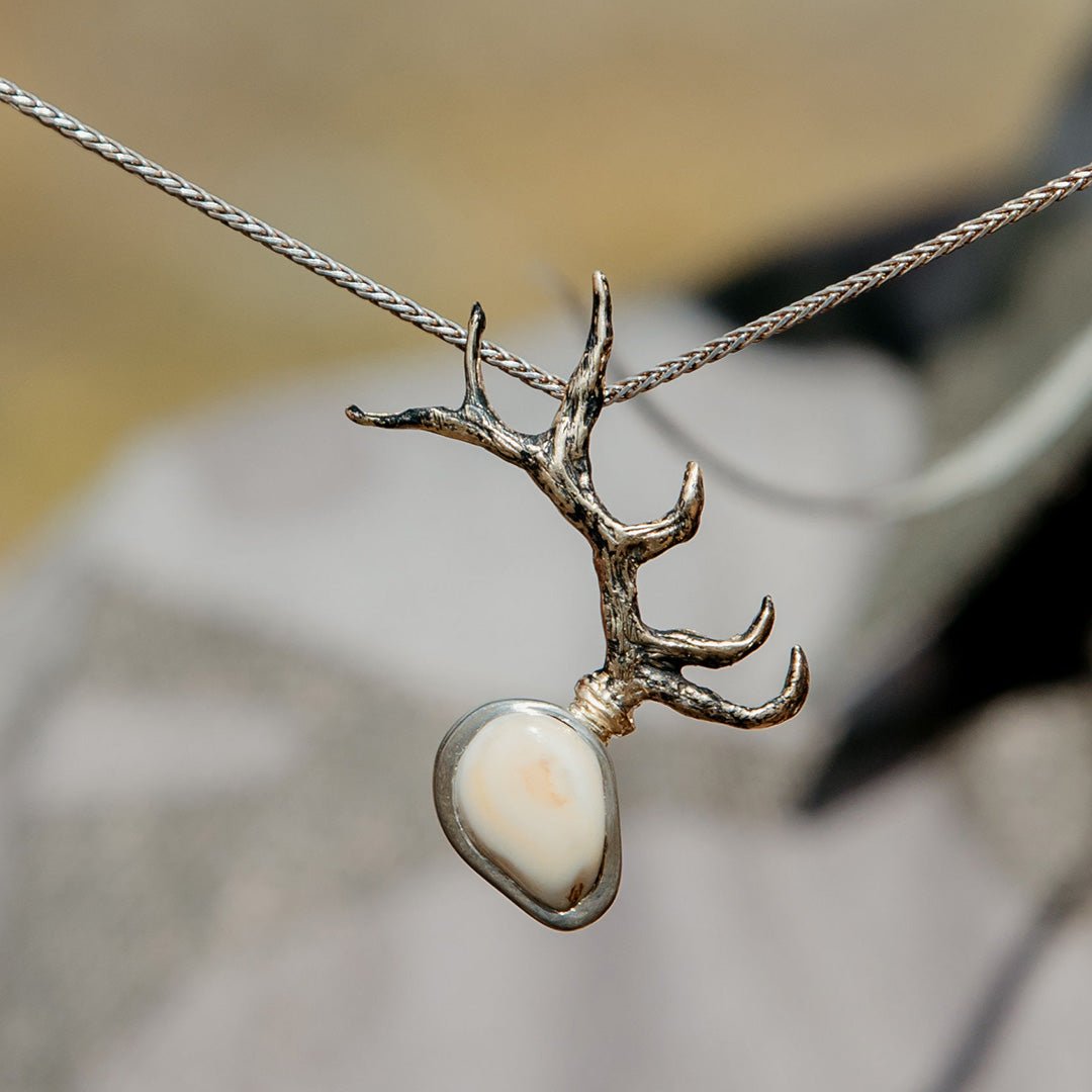 Elk Antler Style Ivory Tooth Pendant - Park City Jewelers