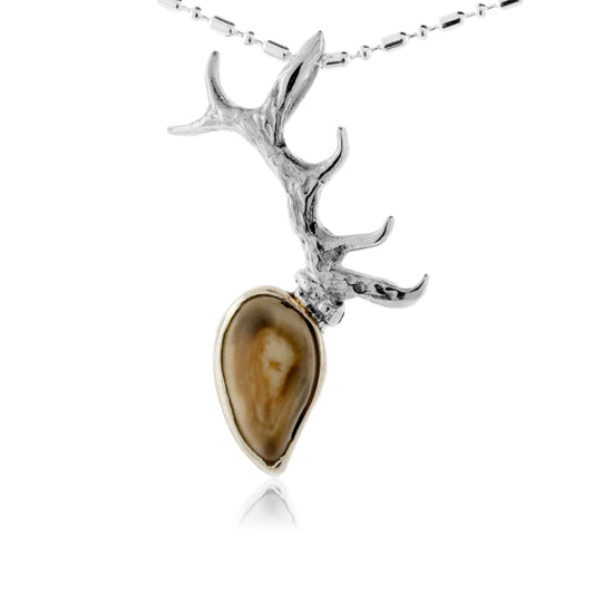 Elk Antler Style Ivory Tooth Pendant - Park City Jewelers