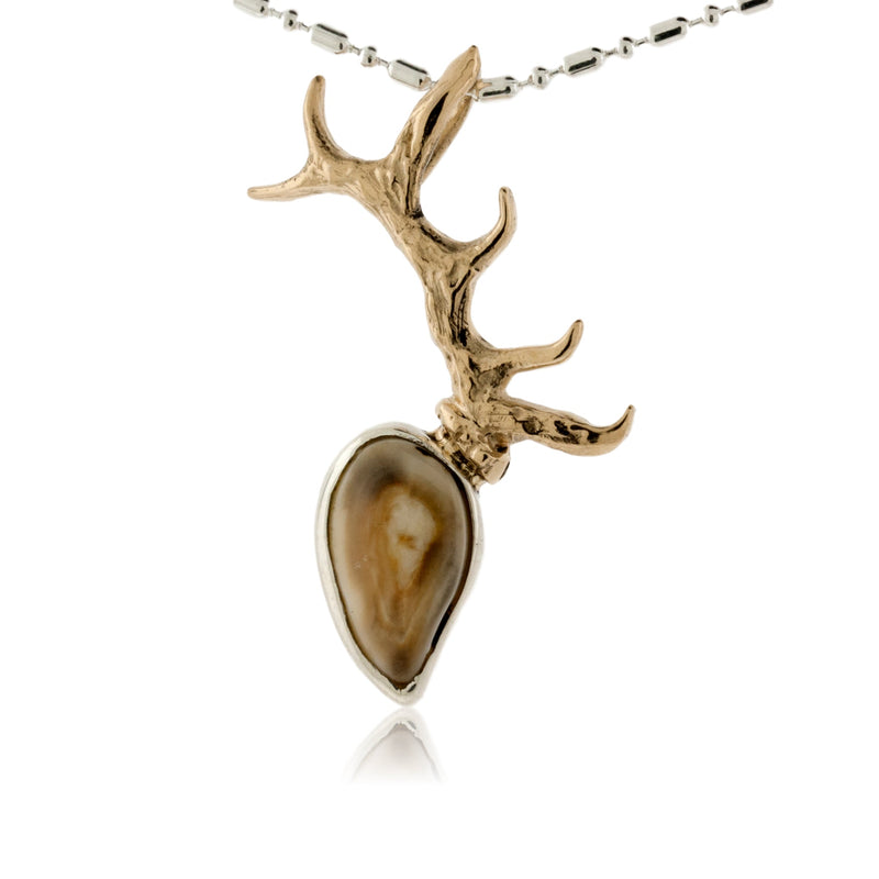 Elk Antler Style Ivory Tooth Pendant - Park City Jewelers