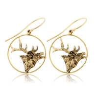Elk Calling in a Circle Dangle Earrings - Park City Jewelers