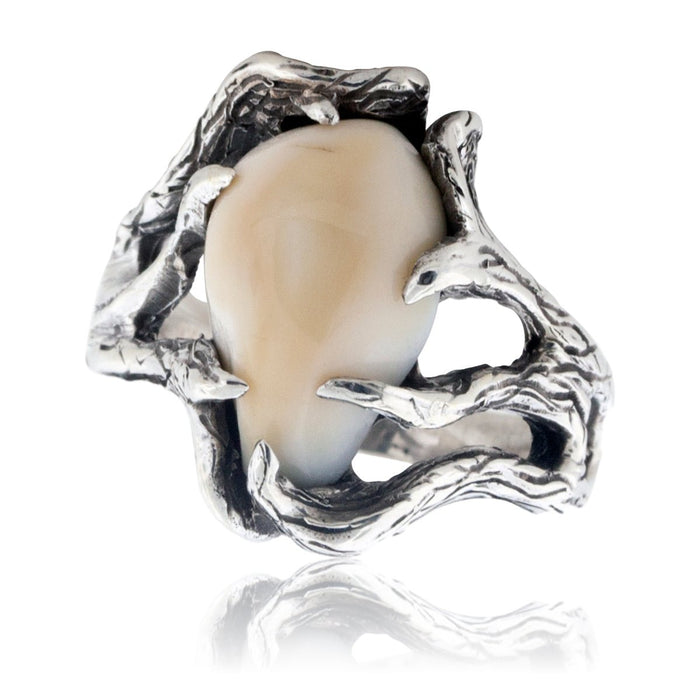 Elk Free Form Tooth Ivory Ring - Park City Jewelers