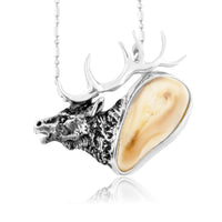 Elk Head Ivory Tooth Pendant - Park City Jewelers
