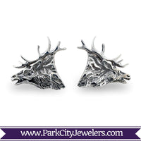 Elk Head Stud Earrings - Park City Jewelers