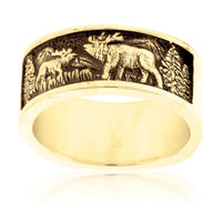 Elk in the Mountains & Trees Ring - Park City Jewelers