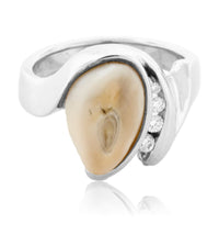 Elk Ivory and Diamond Ring - Park City Jewelers