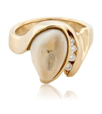 Elk Ivory and Diamond Ring - Park City Jewelers