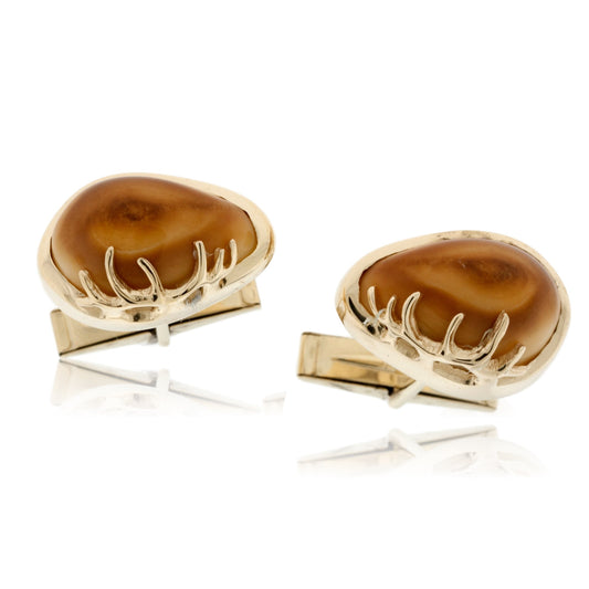 Elk Ivory Antler Cuff Links - Park City Jewelers