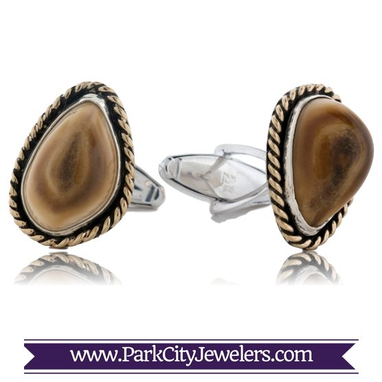 Elk Ivory Braided Cuff Links - Park City Jewelers