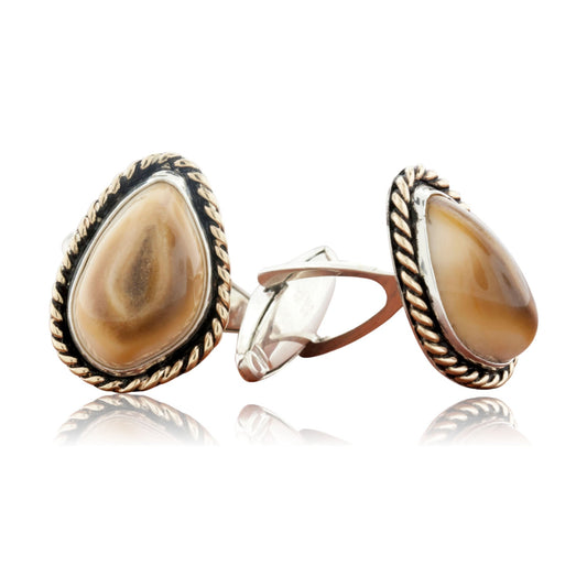 Elk Ivory Braided Cuff Links - Park City Jewelers