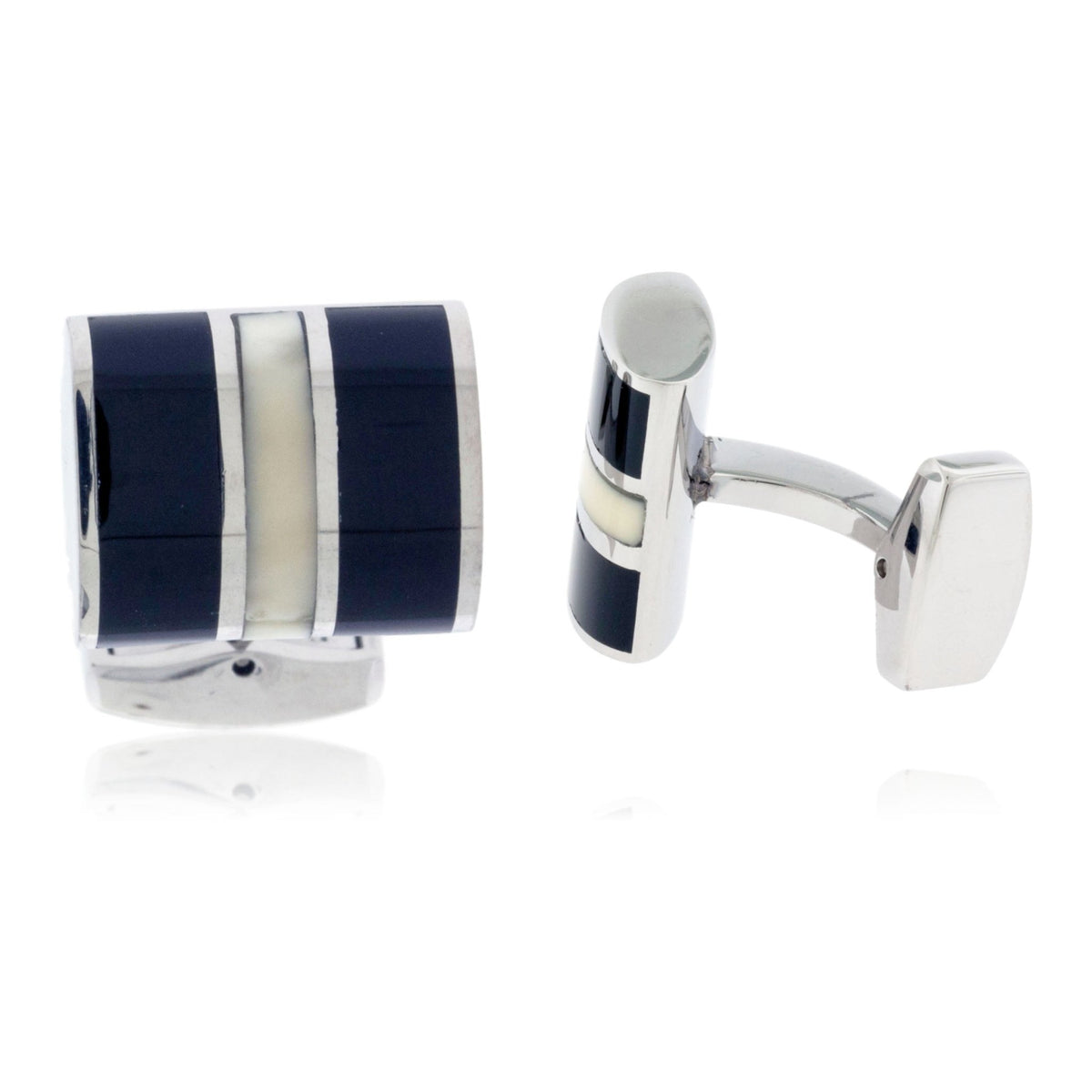Elk Ivory Root and Onyx Inlaid Cuff Links - Park City Jewelers