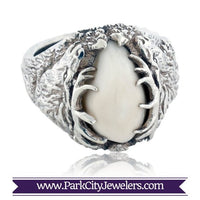 Elk Ivory Tooth Trophy Antler Ring - Park City Jewelers