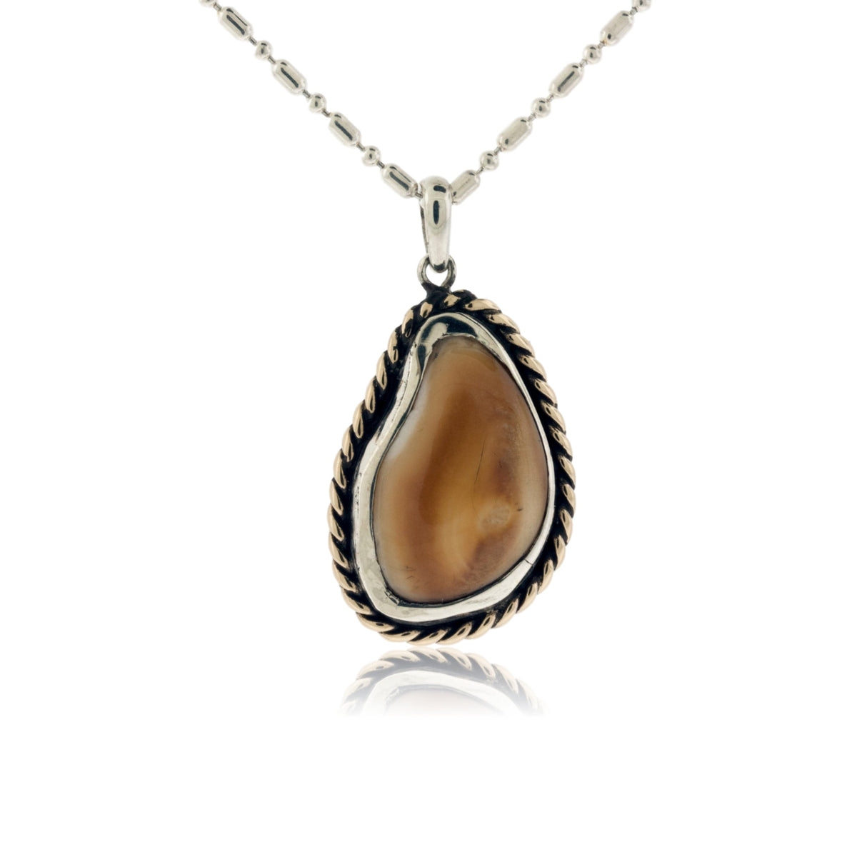 Elk Ivory Tooth Trophy Braided Pendant - Park City Jewelers