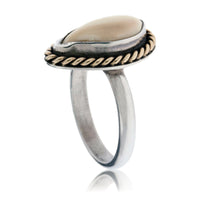 Elk Ivory Tooth Trophy Braided Ring - Park City Jewelers