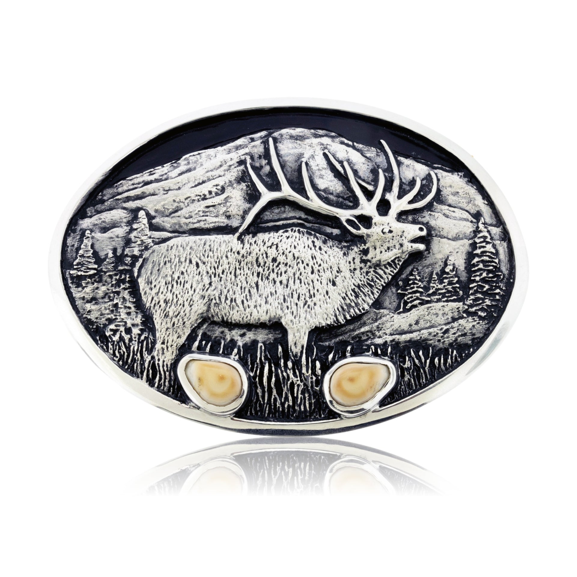 Elk Tooth Ivory Belt Buckle - Park City Jewelers