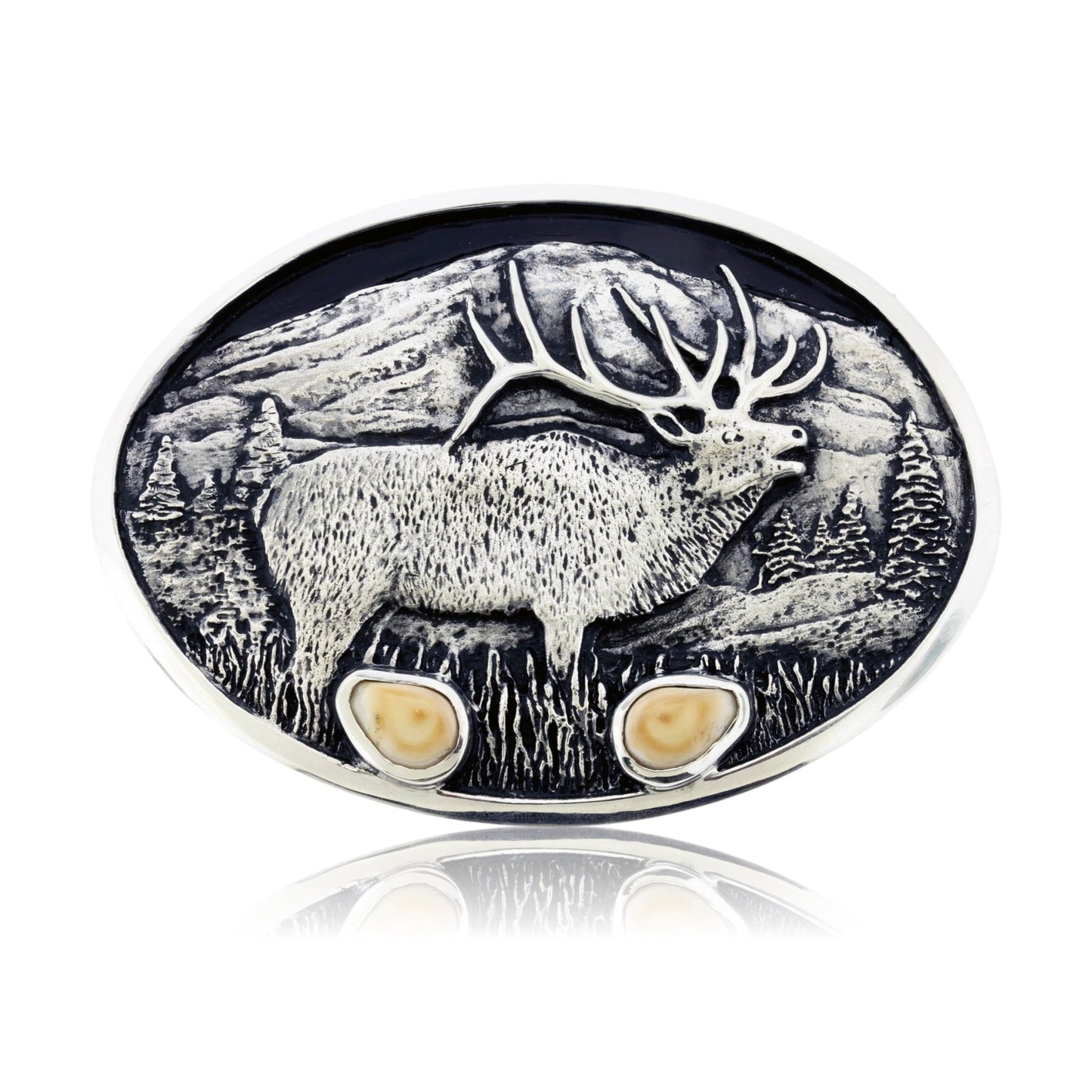 Elk Tooth Ivory Belt Buckle - Park City Jewelers