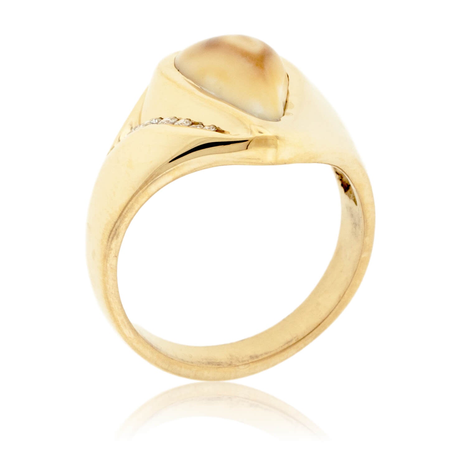 Elk Tooth Ivory Diamond Ring - Park City Jewelers