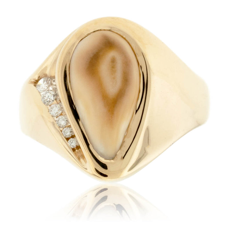 Elk Tooth Ivory Diamond Ring - Park City Jewelers