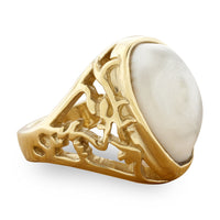 Elk Tooth Ivory Nature Scene Cutout Ring - Park City Jewelers