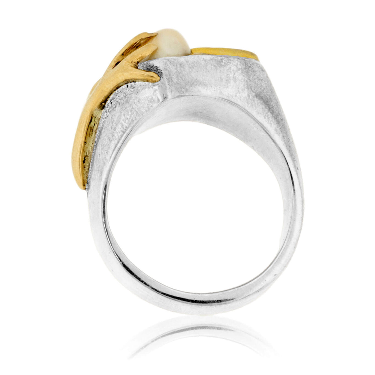 Elk Tooth Ivory Ring & Shell Casing Textured Style Ring - Park City Jewelers