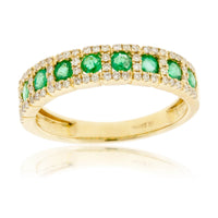 Emerald and Diamond Band - Park City Jewelers