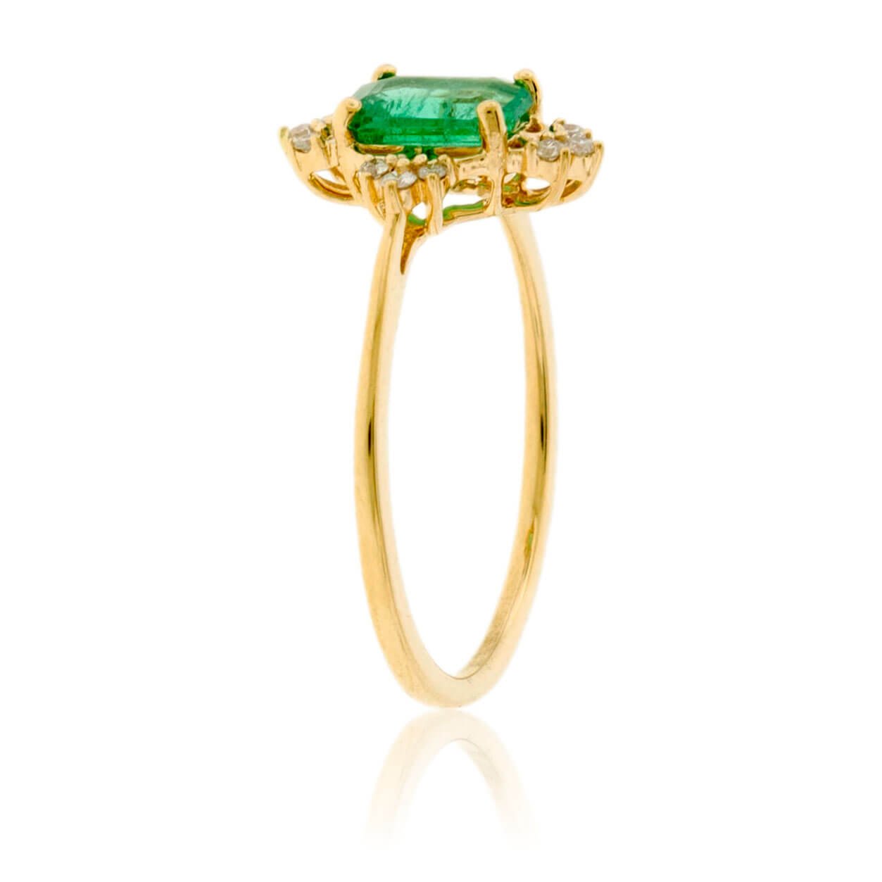 Emerald-Cut Emerald and Diamond Accented Band - Park City Jewelers