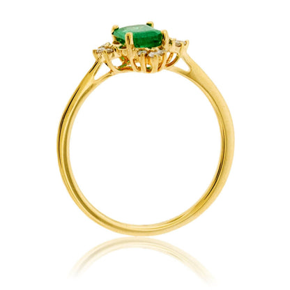 Emerald-Cut Emerald and Diamond Accented Band - Park City Jewelers