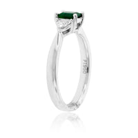 Emerald-Cut Emerald & Diamond Accented Ring - Park City Jewelers