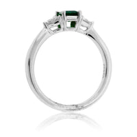 Emerald-Cut Emerald & Diamond Accented Ring - Park City Jewelers