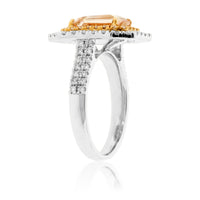 Emerald Cut Morganite & Diamond Double Halo Ring - Park City Jewelers