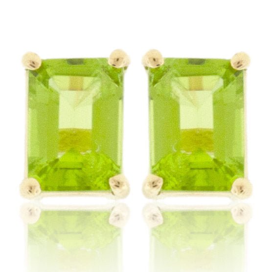Emerald Cut Peridot Stud Earrings - Park City Jewelers