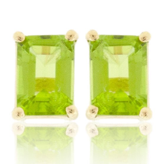 Emerald Cut Peridot Stud Earrings - Park City Jewelers