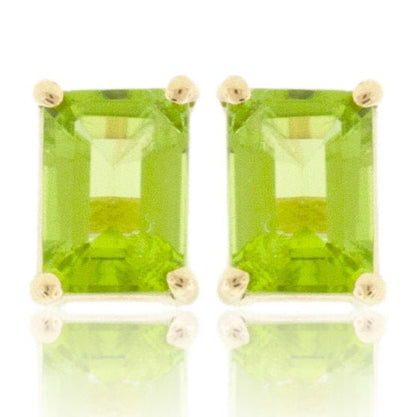 Emerald Cut Peridot Stud Earrings - Park City Jewelers
