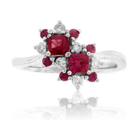 Emerald Cut Red Emerald and Diamond Ring - Park City Jewelers