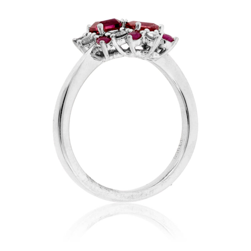 Emerald Cut Red Emerald and Diamond Ring - Park City Jewelers