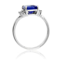 Emerald-Cut Tanzanite and Diamond Classic Style Ring - Park City Jewelers