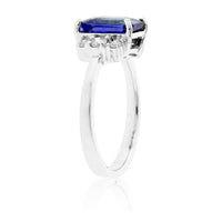 Emerald-Cut Tanzanite and Diamond Classic Style Ring - Park City Jewelers