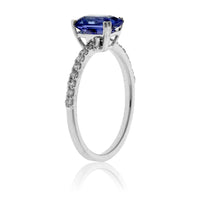 Emerald-Cut Tanzanite and Diamond Lined Ring - Park City Jewelers