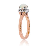 Ethiopian Opal and Diamond Halo Ring - Park City Jewelers