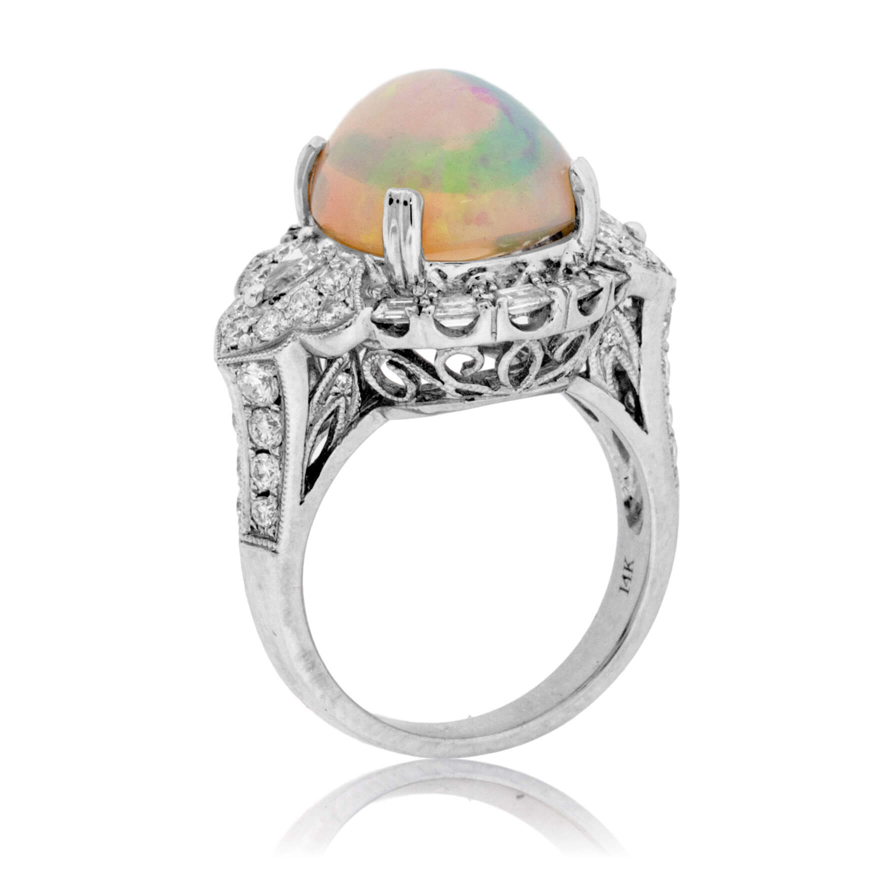 Rose Gold Diamond Opal Ring - AlphaVariable