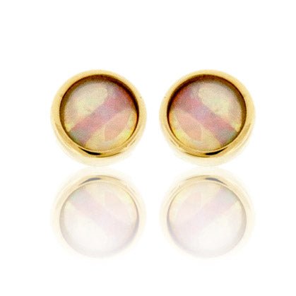 Ethiopian Opal Button Stud Earrings - Park City Jewelers