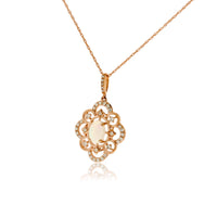 Ethiopian Opal Intricate Design Rose Gold Pendant - Park City Jewelers