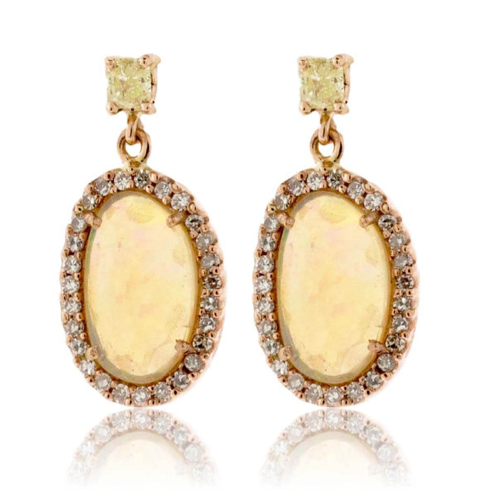 Ethiopian Opal & Yellow Diamond Stud Earrings - Park City Jewelers