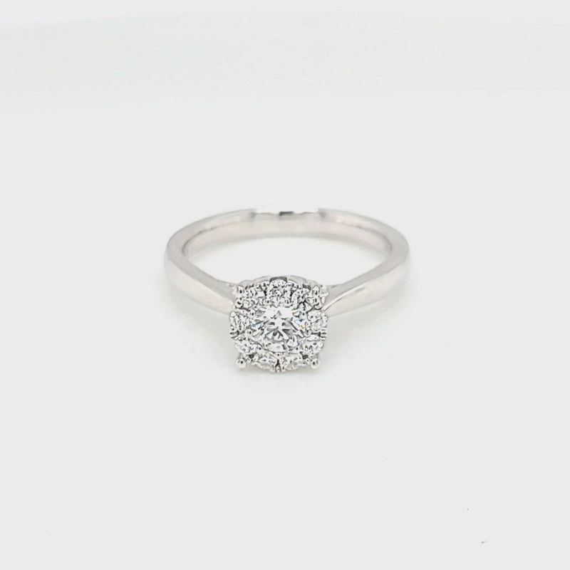 Diamond Cluster Rose Gold Engagement Ring