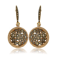 Fancy Color Brown Diamond Dangle Earrings - Park City Jewelers